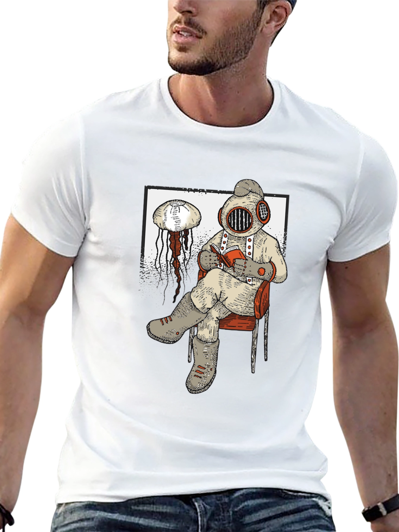 Diver Reading T-Shirt