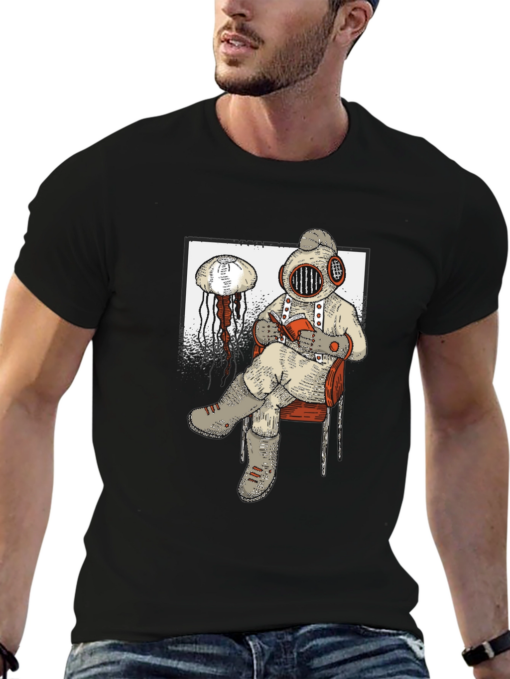 Diver Reading T-Shirt