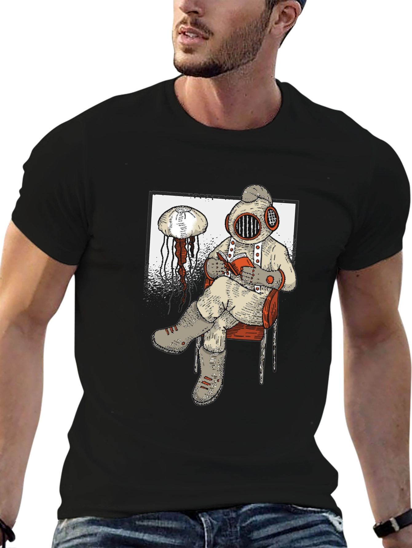 Diver Reading T-Shirt