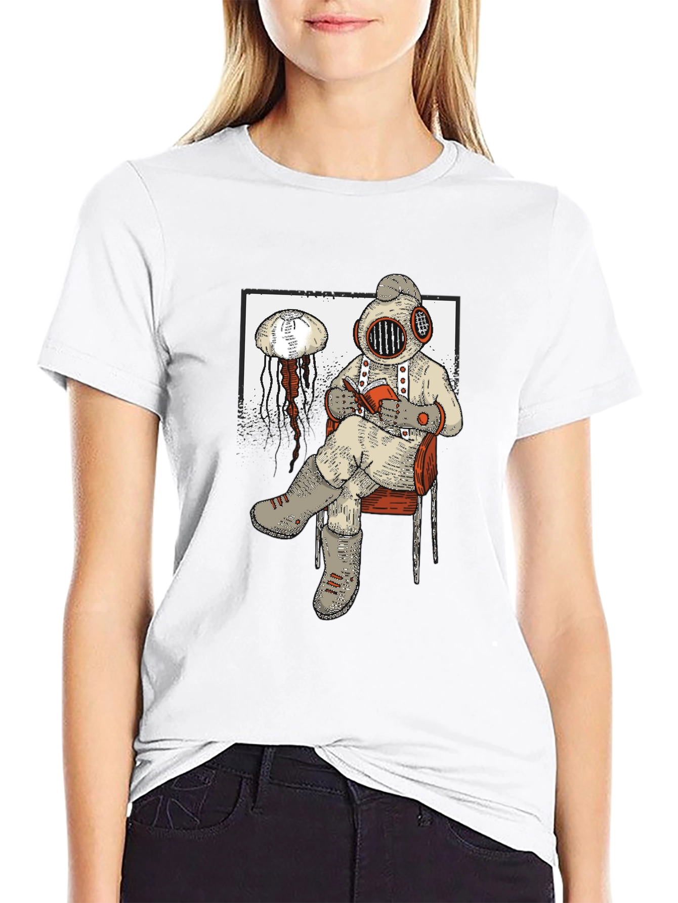 Diver Reading T-Shirt