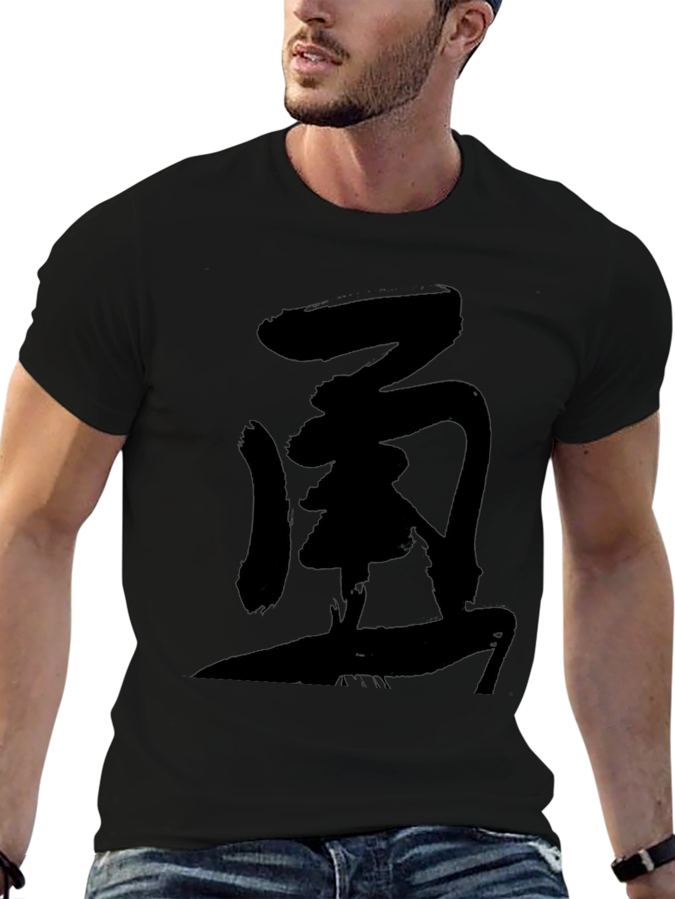 Black Graphic Tee - Anime Inspired