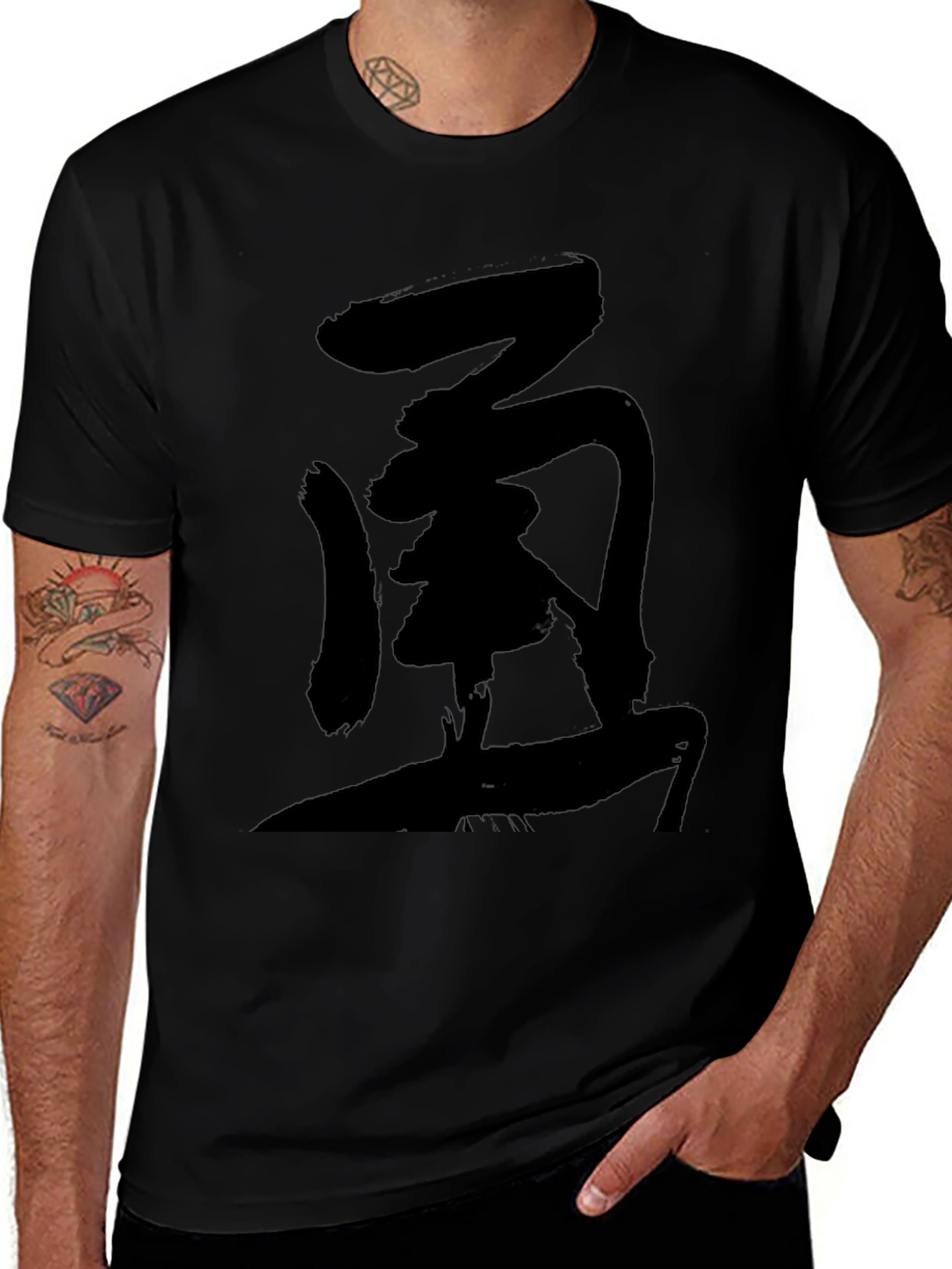 Black Graphic Tee - Anime Inspired