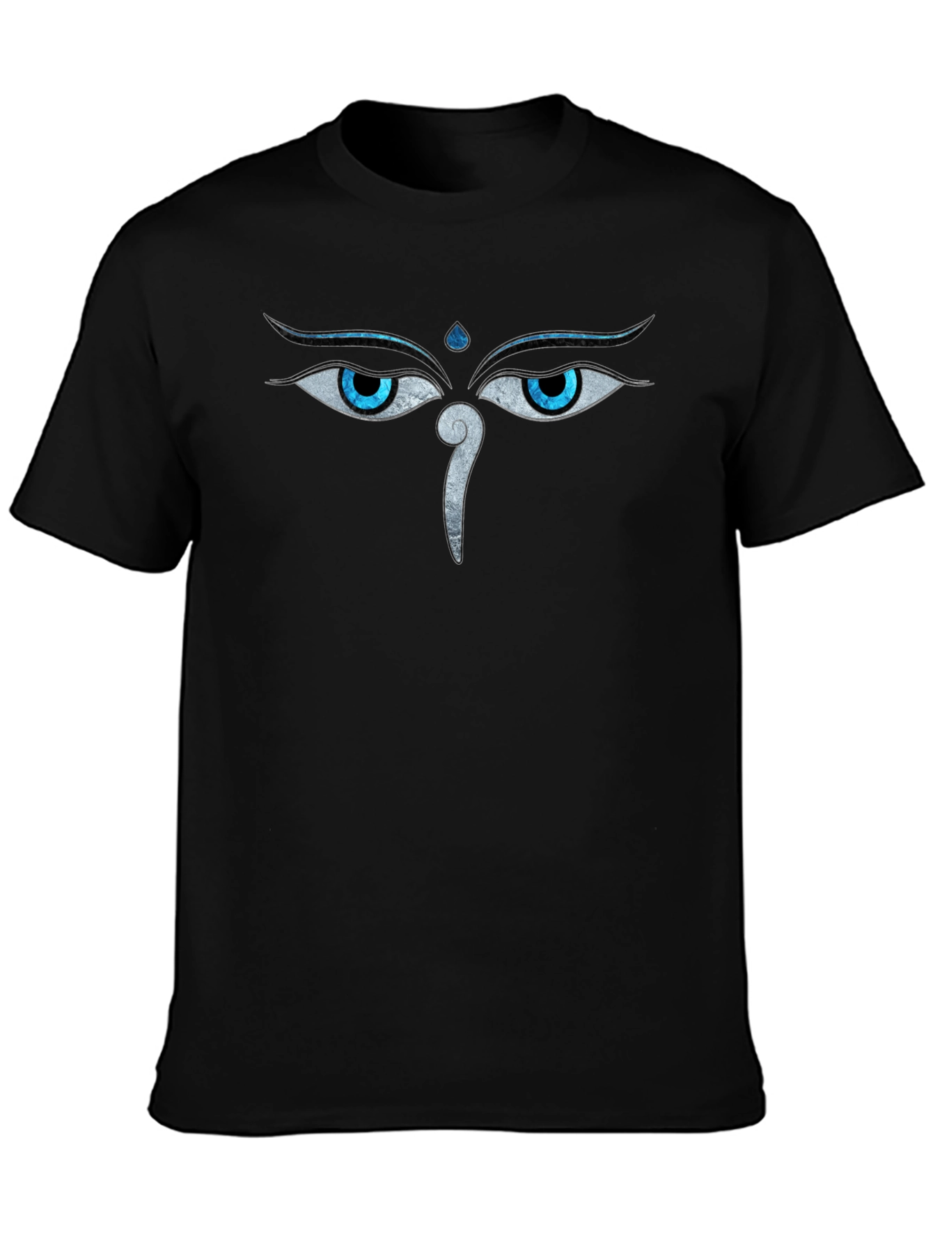 Buddha Eyes Graphic Tee - Black Cotton T-Shirt