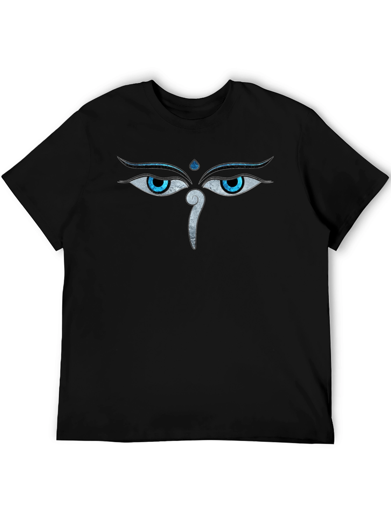 Buddha Eyes Graphic Tee - Black Cotton T-Shirt