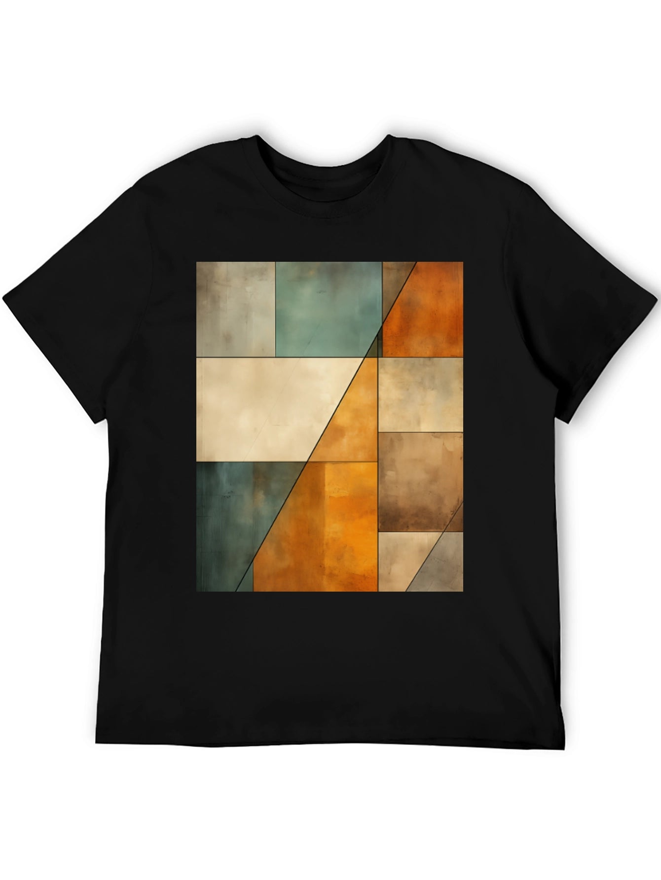 Abstract Geometric Block Print Tee