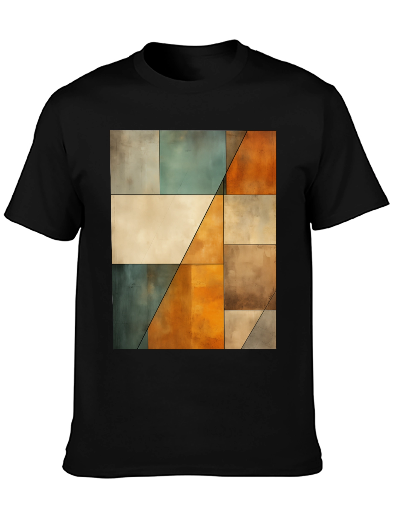Abstract Geometric Block Print Tee