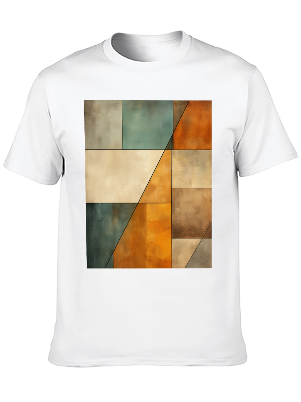 Abstract Geometric Block Print Tee