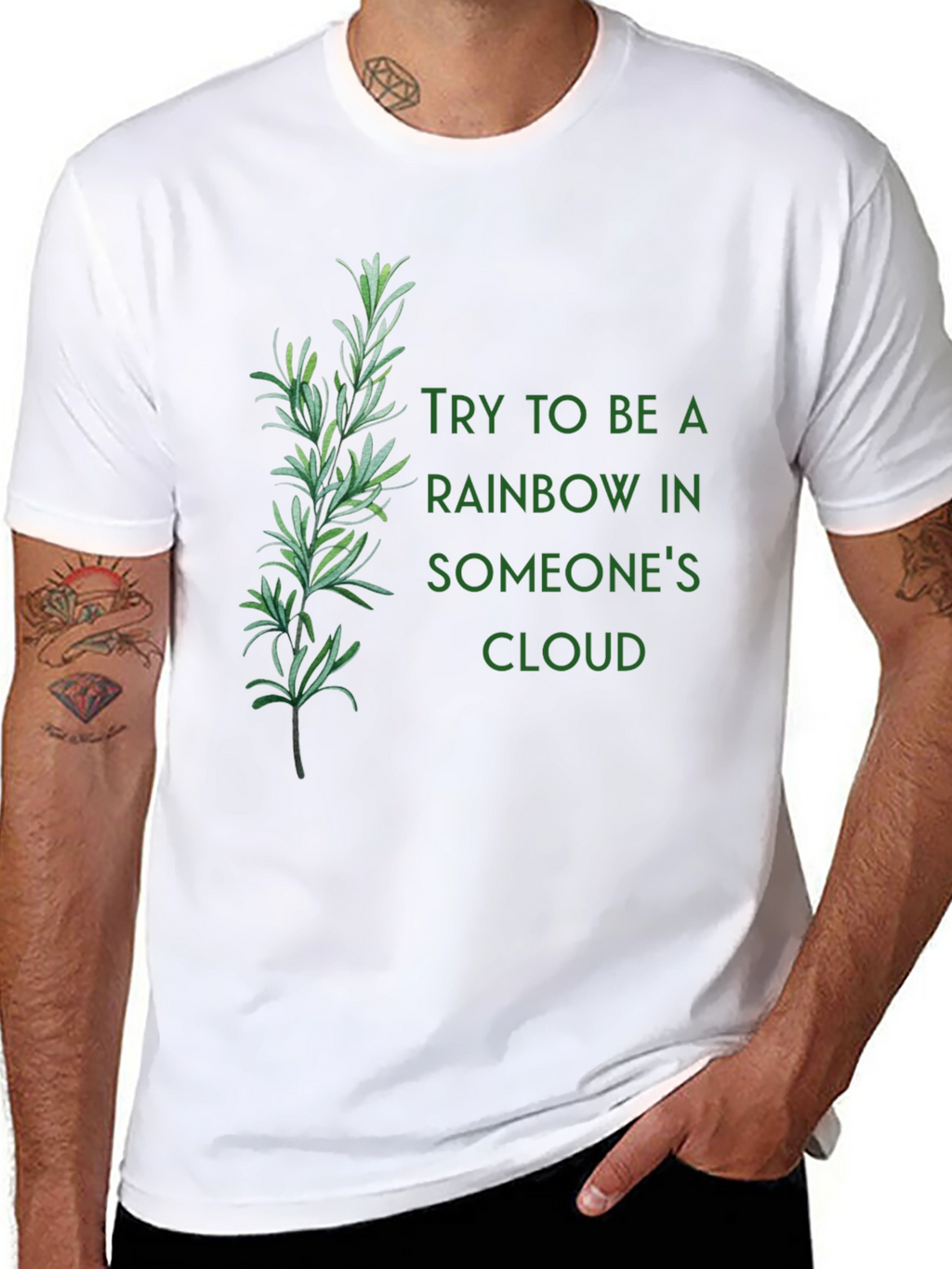 Inspirational Rainbow Cloud Graphic Tee