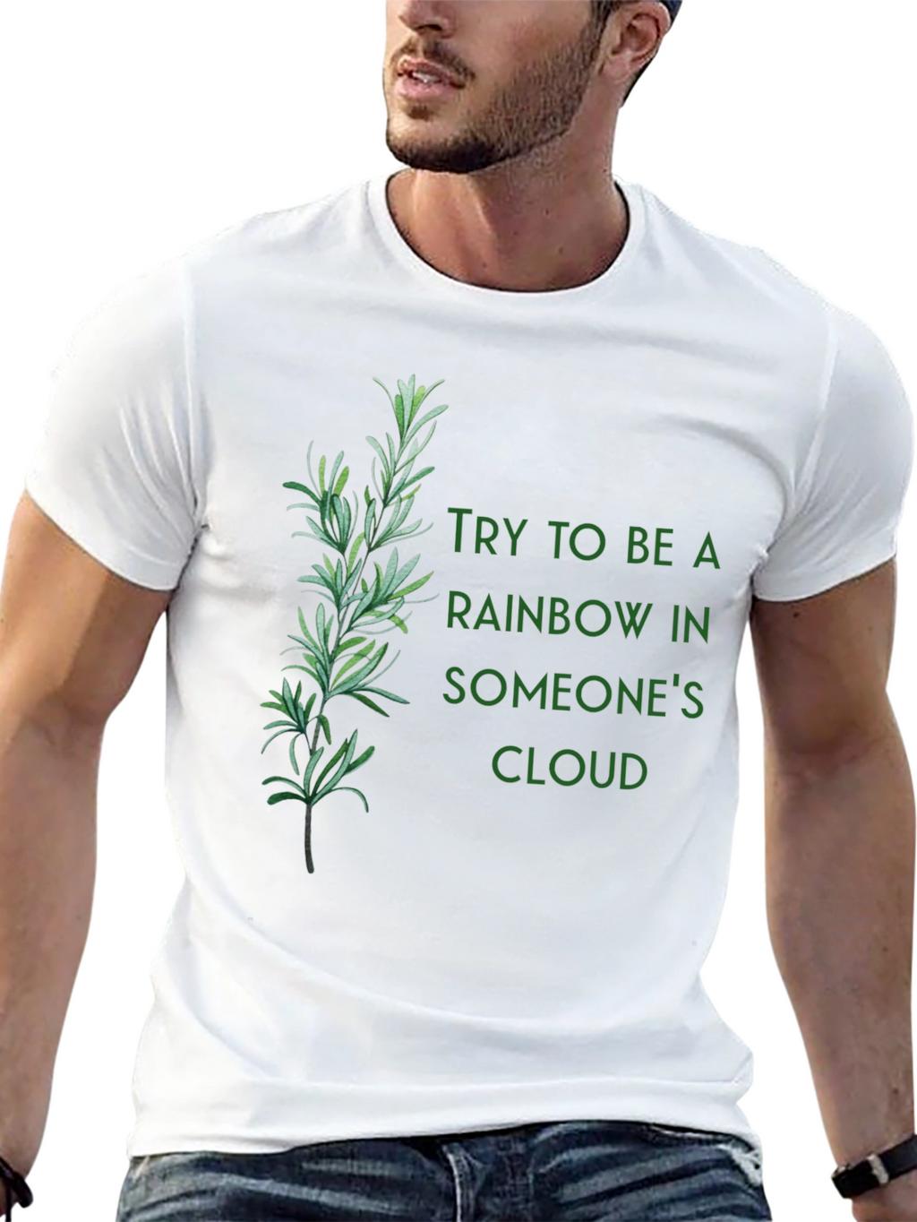 Inspirational Rainbow Cloud Graphic Tee