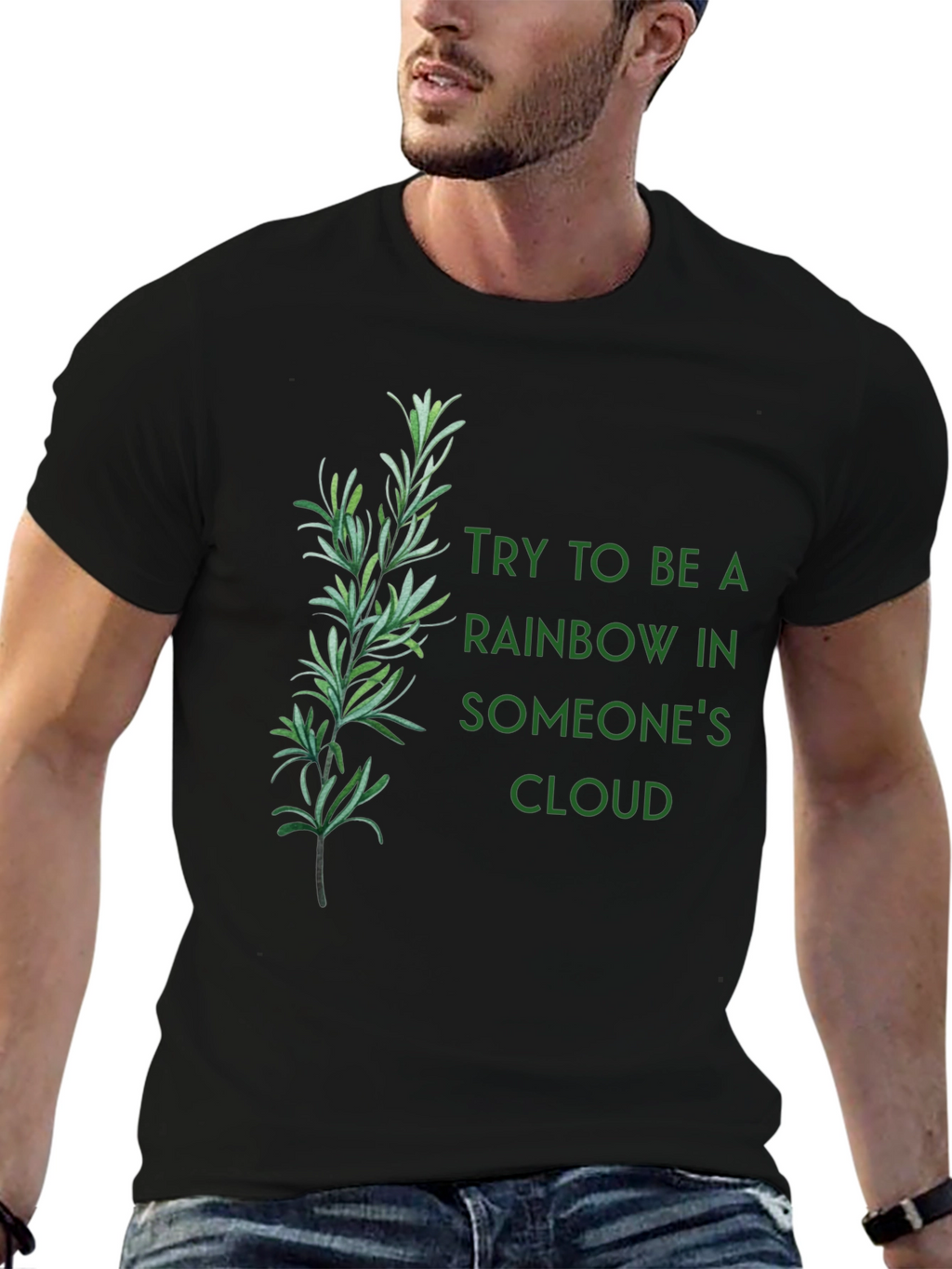 Inspirational Rainbow Cloud Graphic Tee