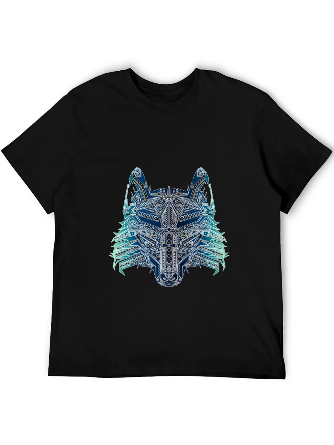 Abstract Wolf Graphic Tee - Mens Black T-Shirt