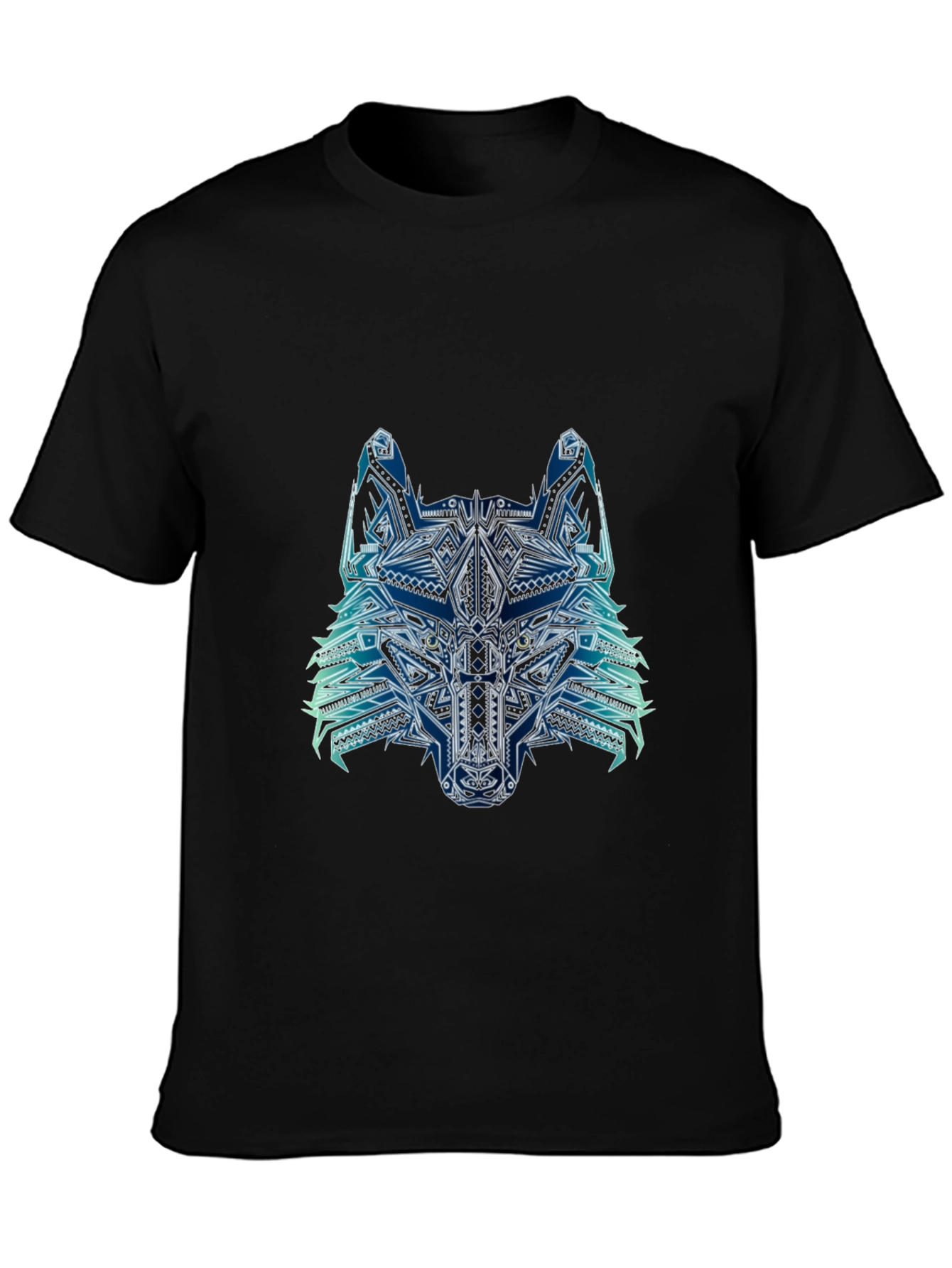 Abstract Wolf Graphic Tee - Mens Black T-Shirt