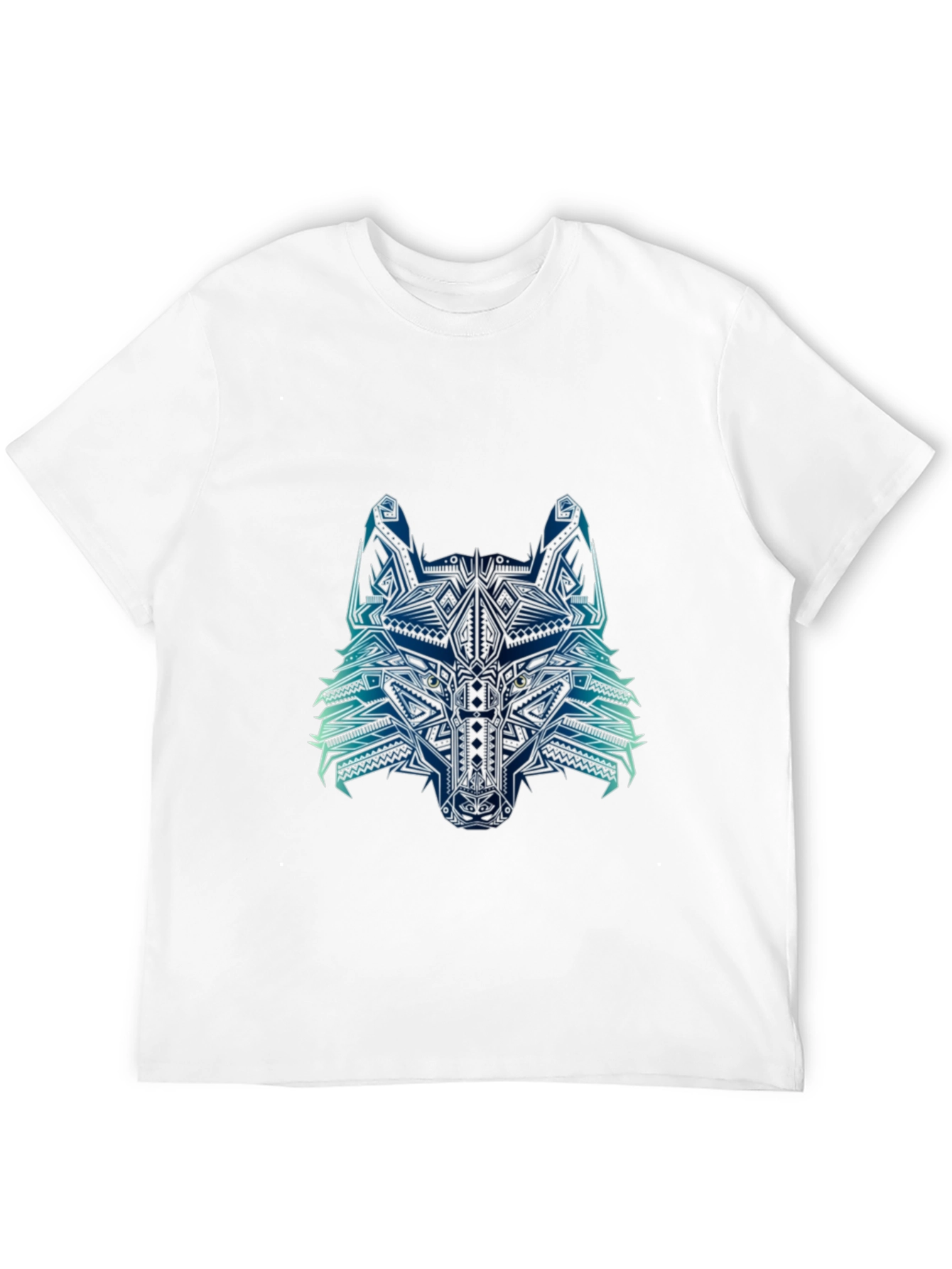 Abstract Wolf Graphic Tee - Mens Black T-Shirt
