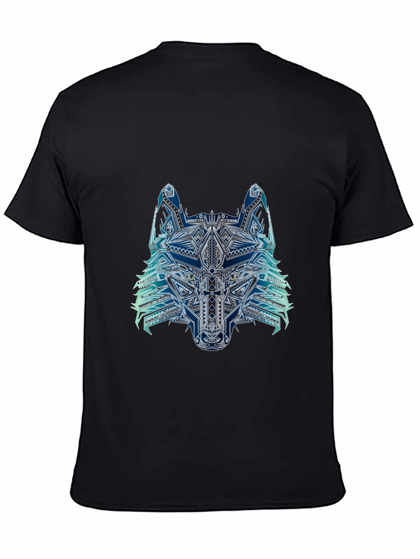 Abstract Wolf Graphic Tee - Mens Black T-Shirt