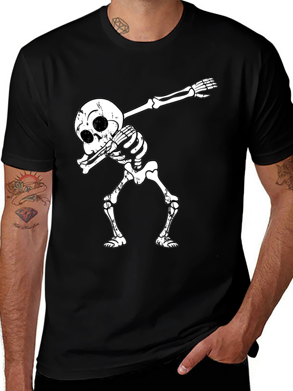 Dabbing Skeleton Black T-Shirt