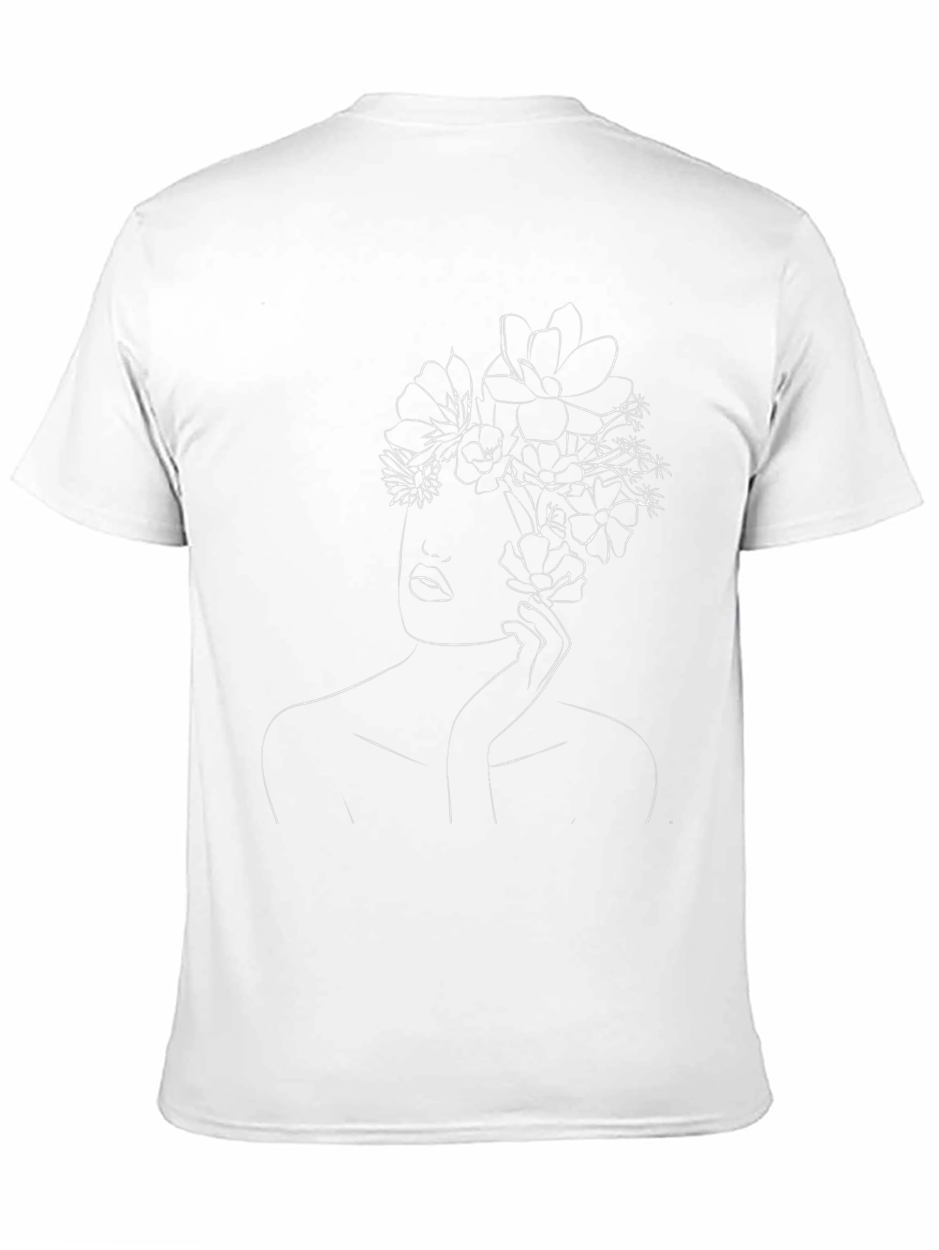 Floral Woman Graphic Tee - Stylish Black T-Shirt