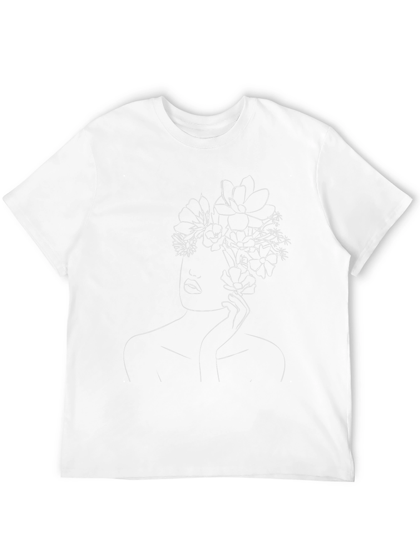 Floral Woman Graphic Tee - Stylish Black T-Shirt