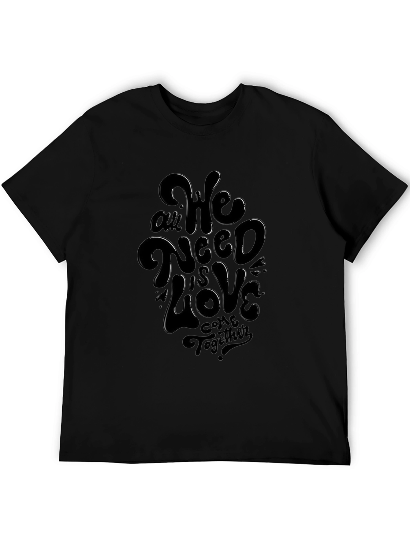 We All Need is Love Graphic Black T-Shirt