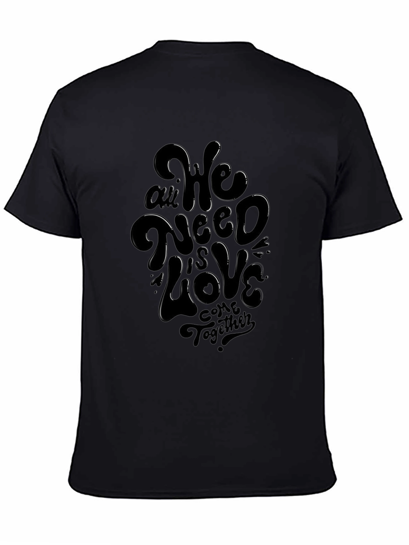 We All Need is Love Graphic Black T-Shirt