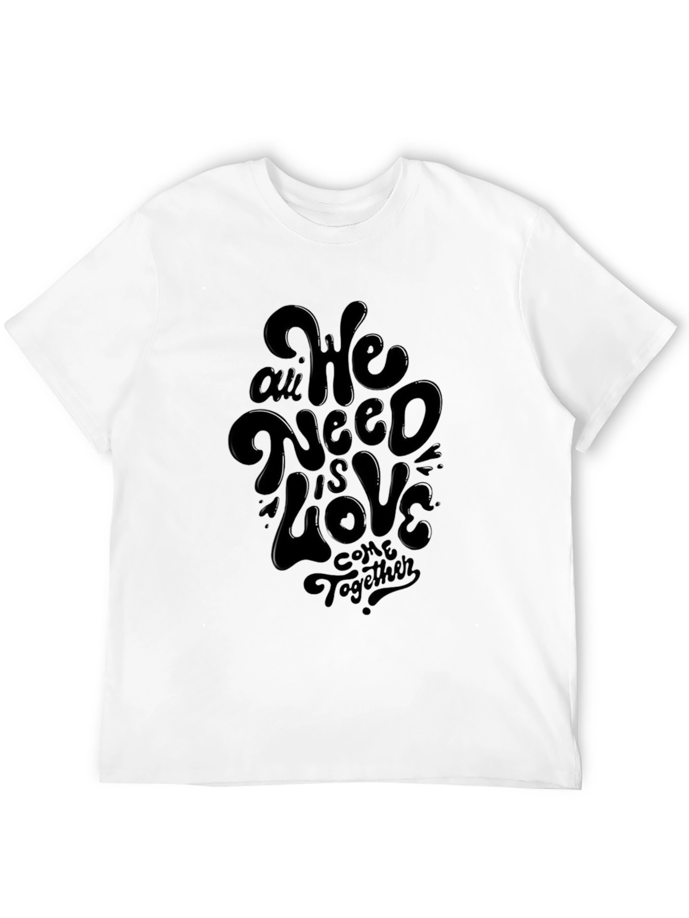 We All Need is Love Graphic Black T-Shirt