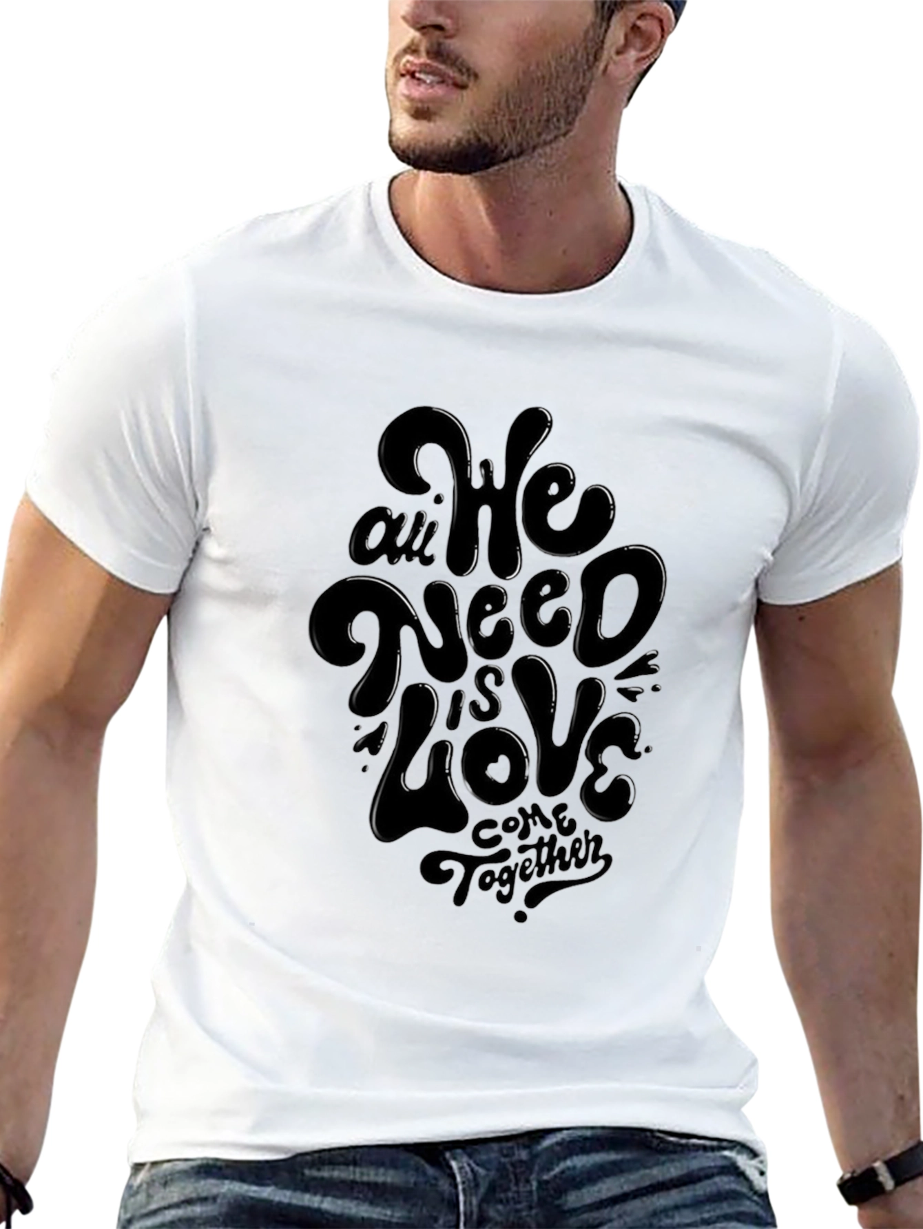 We All Need is Love Graphic Black T-Shirt