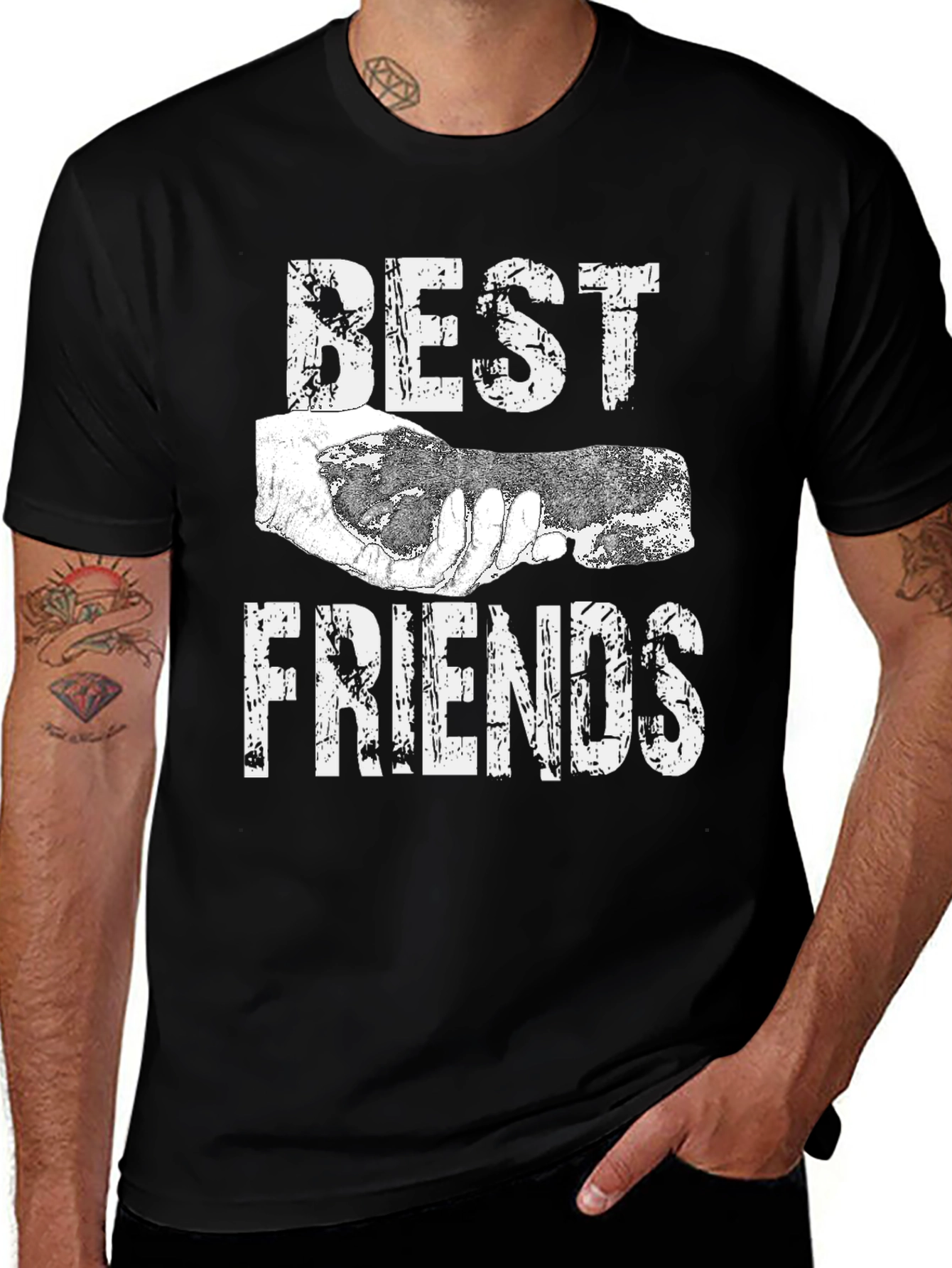 Best Friends Graphic T-Shirt - Unisex Black Tee