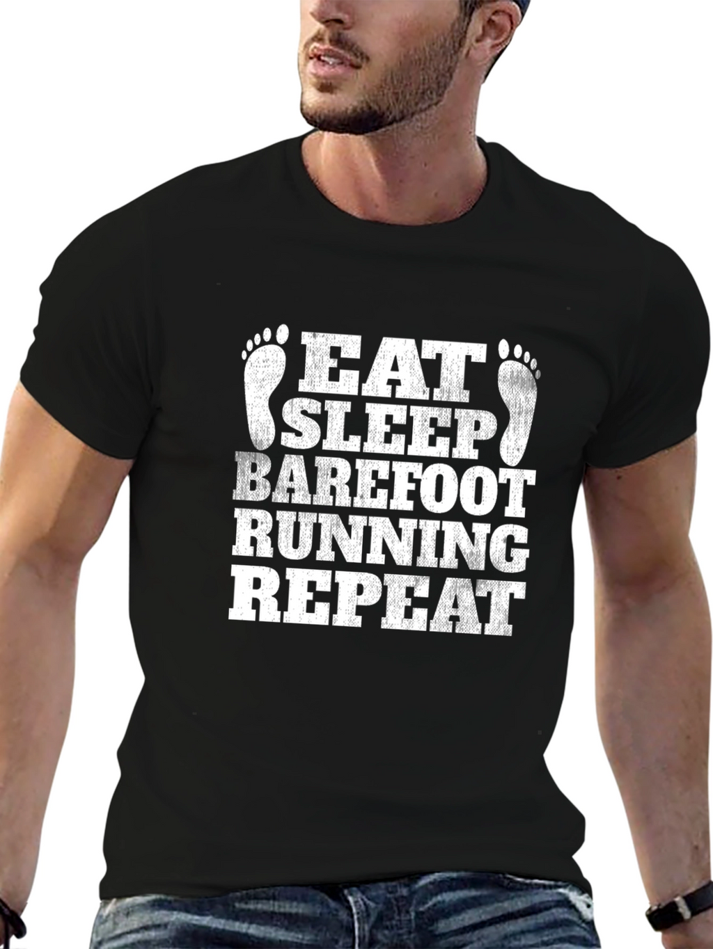 Eat Sleep Barefoot Running Repeat T-Shirt