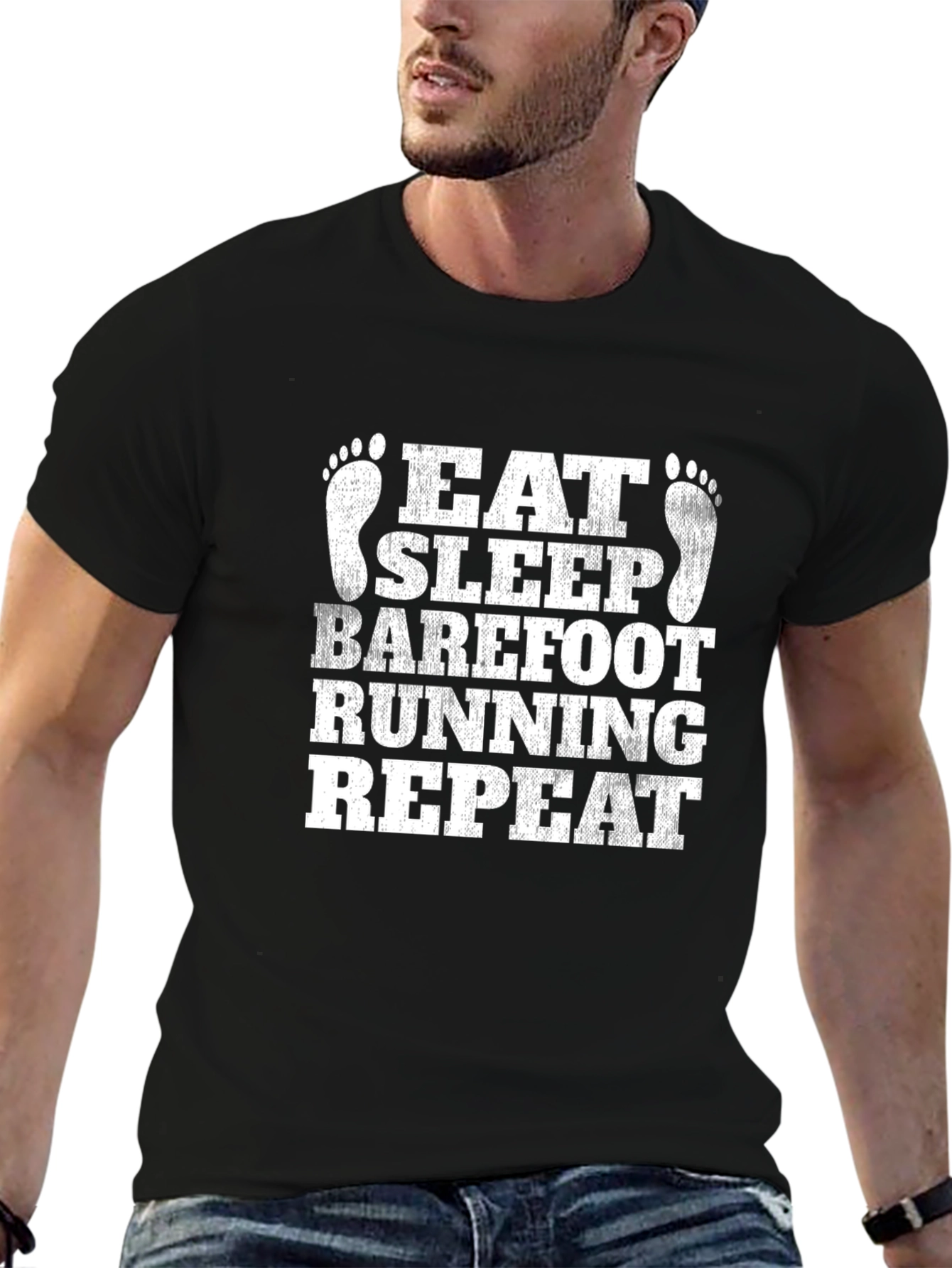 Eat Sleep Barefoot Running Repeat T-Shirt