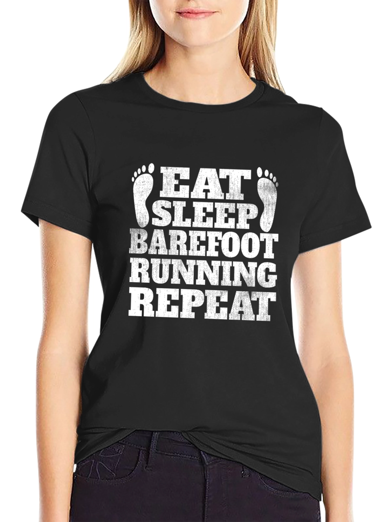 Eat Sleep Barefoot Running Repeat T-Shirt