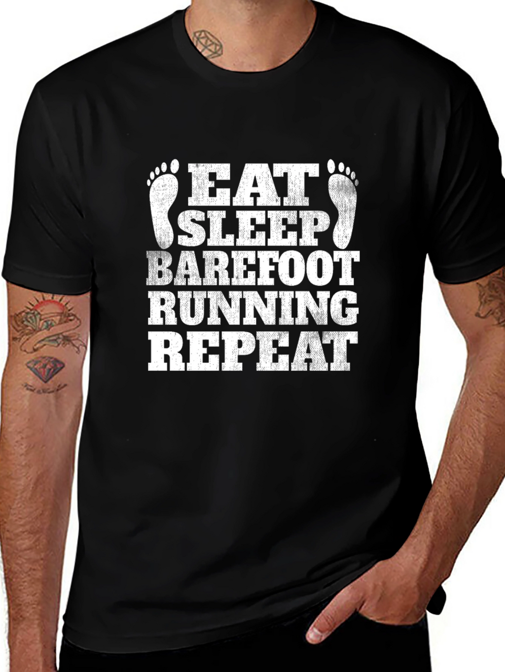 Eat Sleep Barefoot Running Repeat T-Shirt