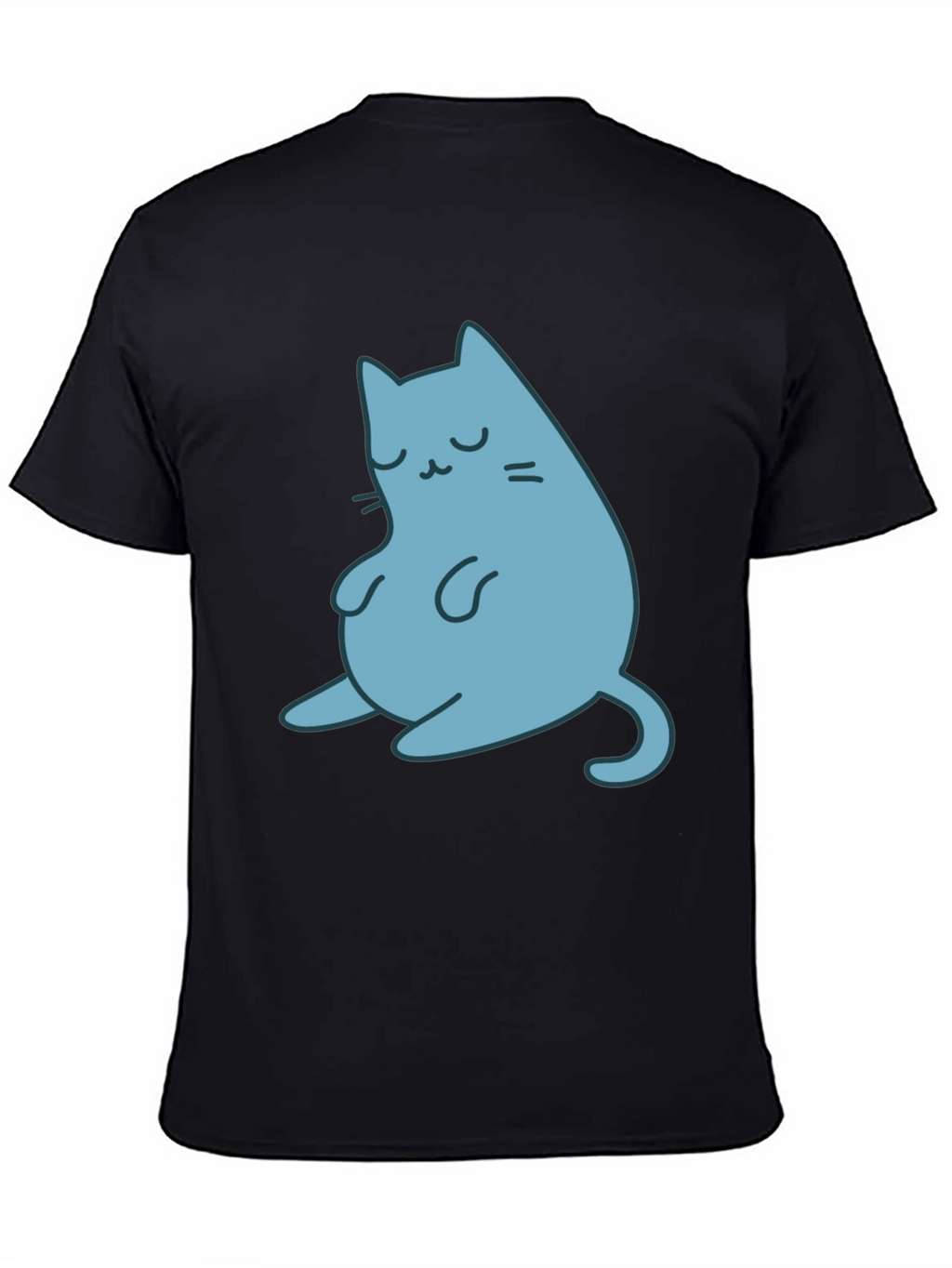 Cute Cat Graphic Black T-Shirt