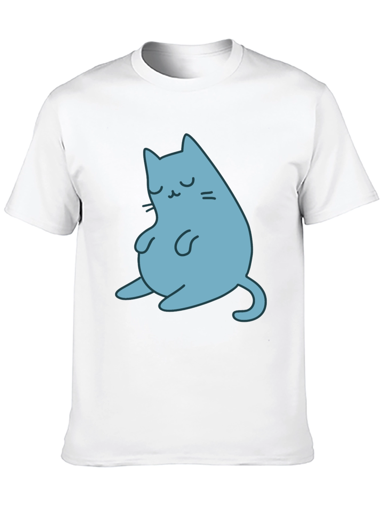 Cute Cat Graphic Black T-Shirt
