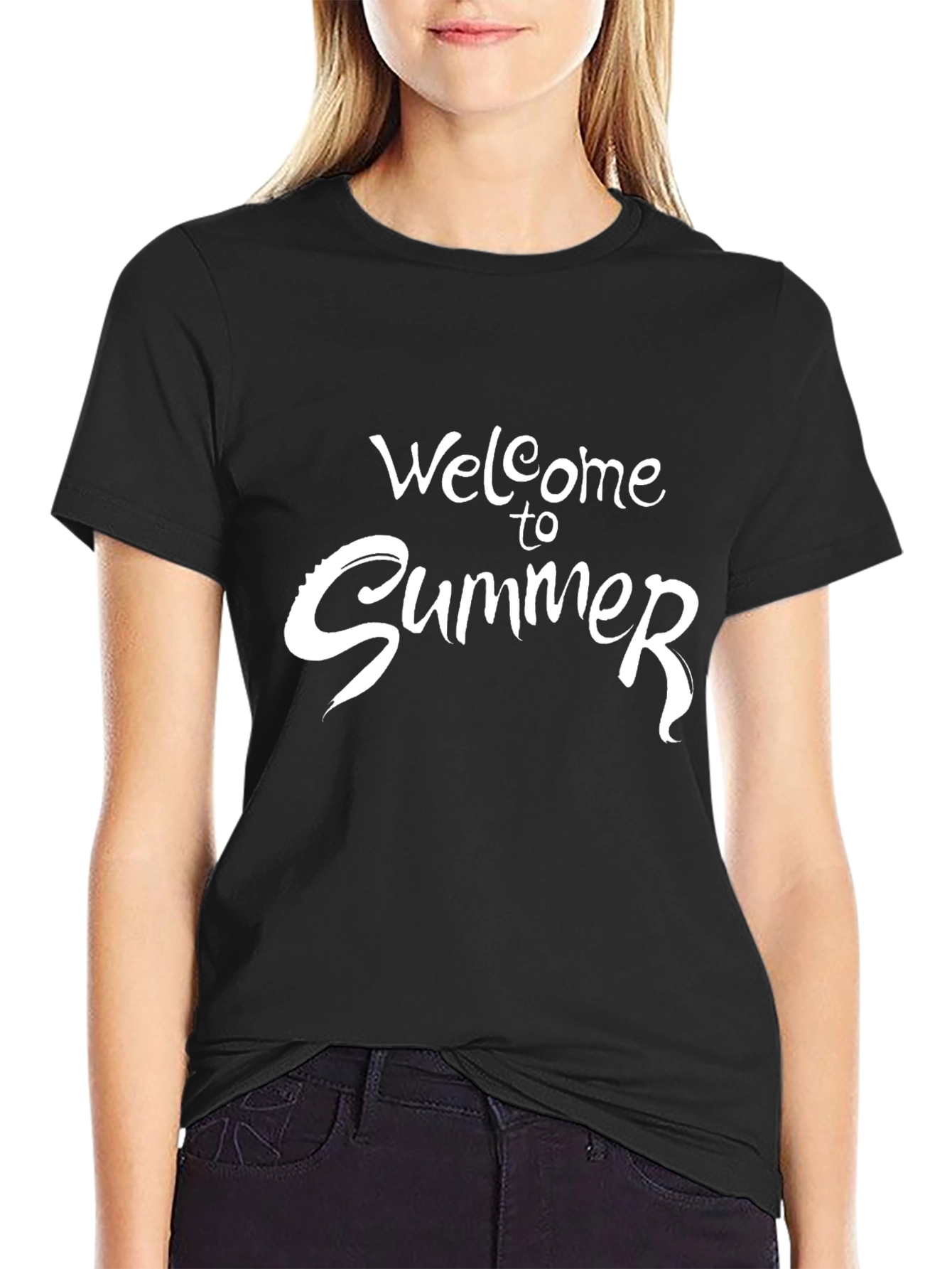 Welcome to Summer Black Graphic Tee for Men
