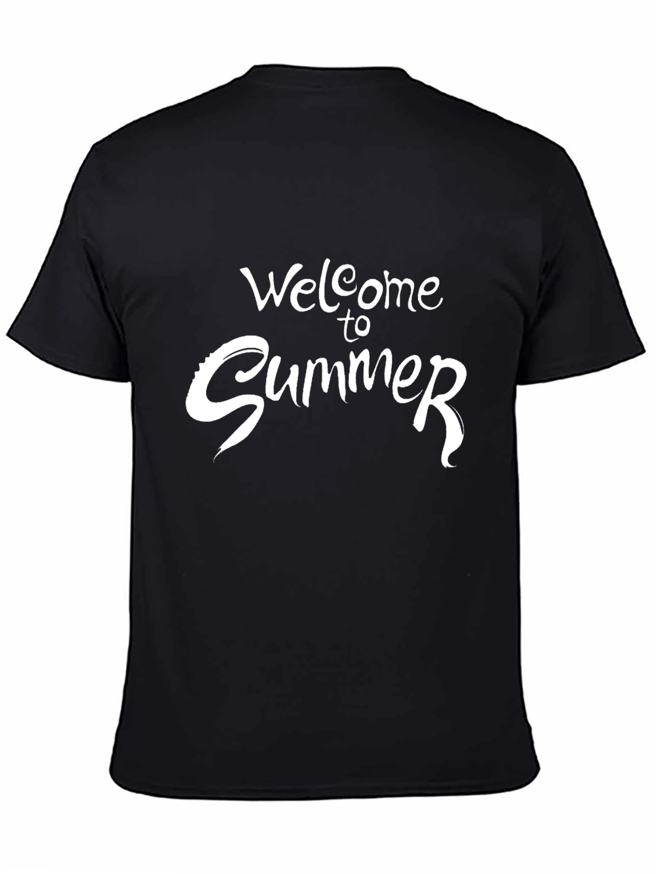 Welcome to Summer Black Graphic Tee for Men