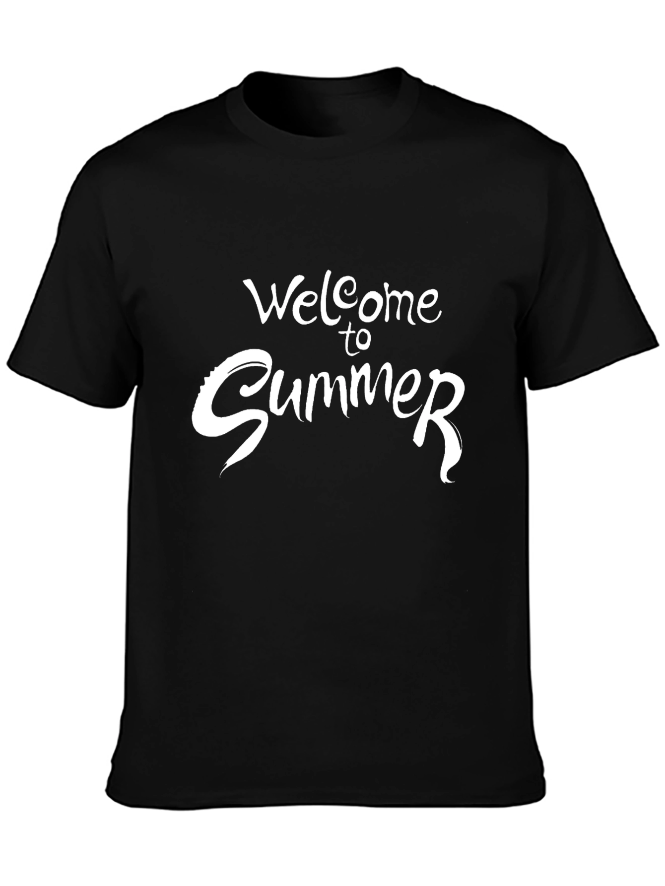 Welcome to Summer Black Graphic Tee for Men