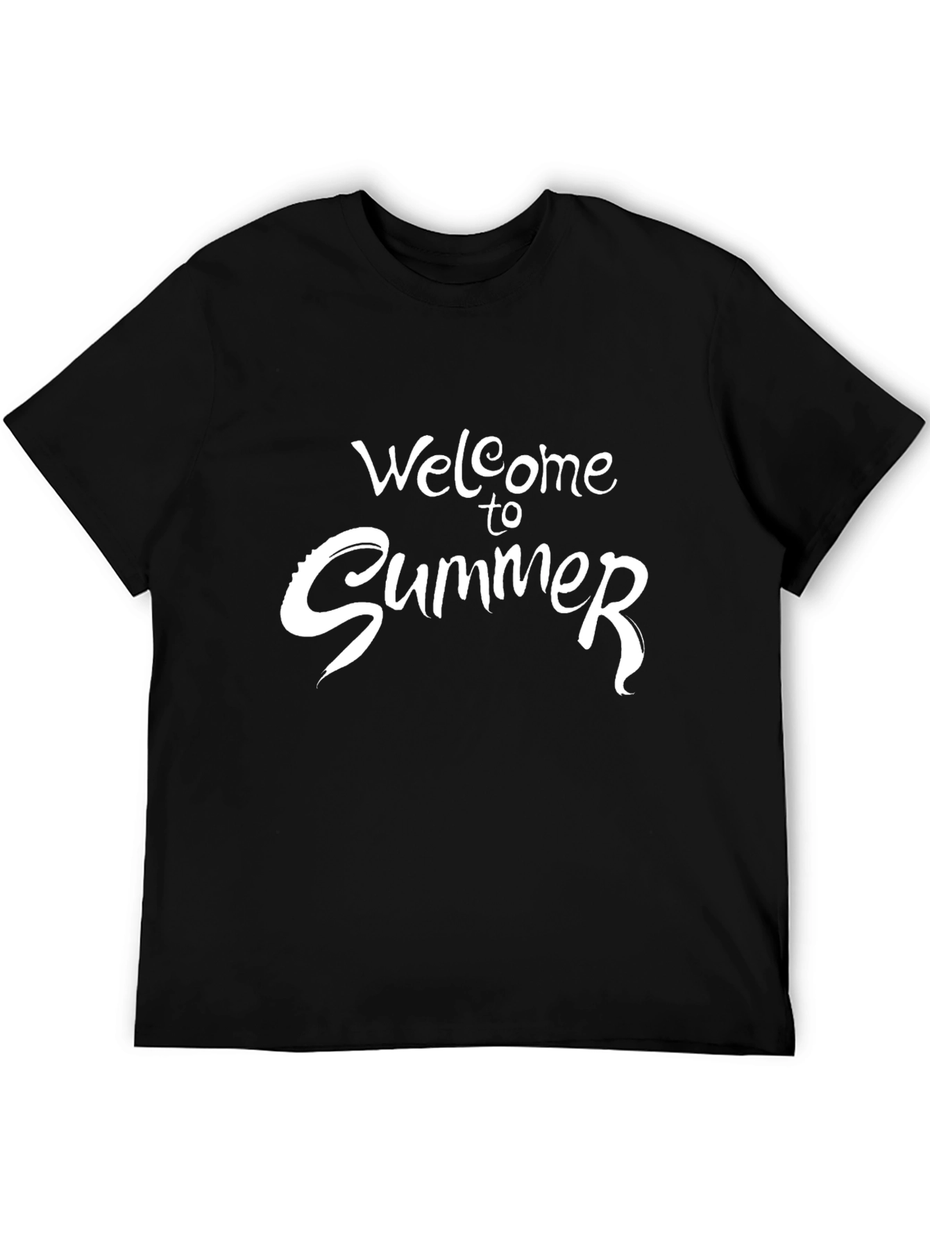 Welcome to Summer Black Graphic Tee for Men