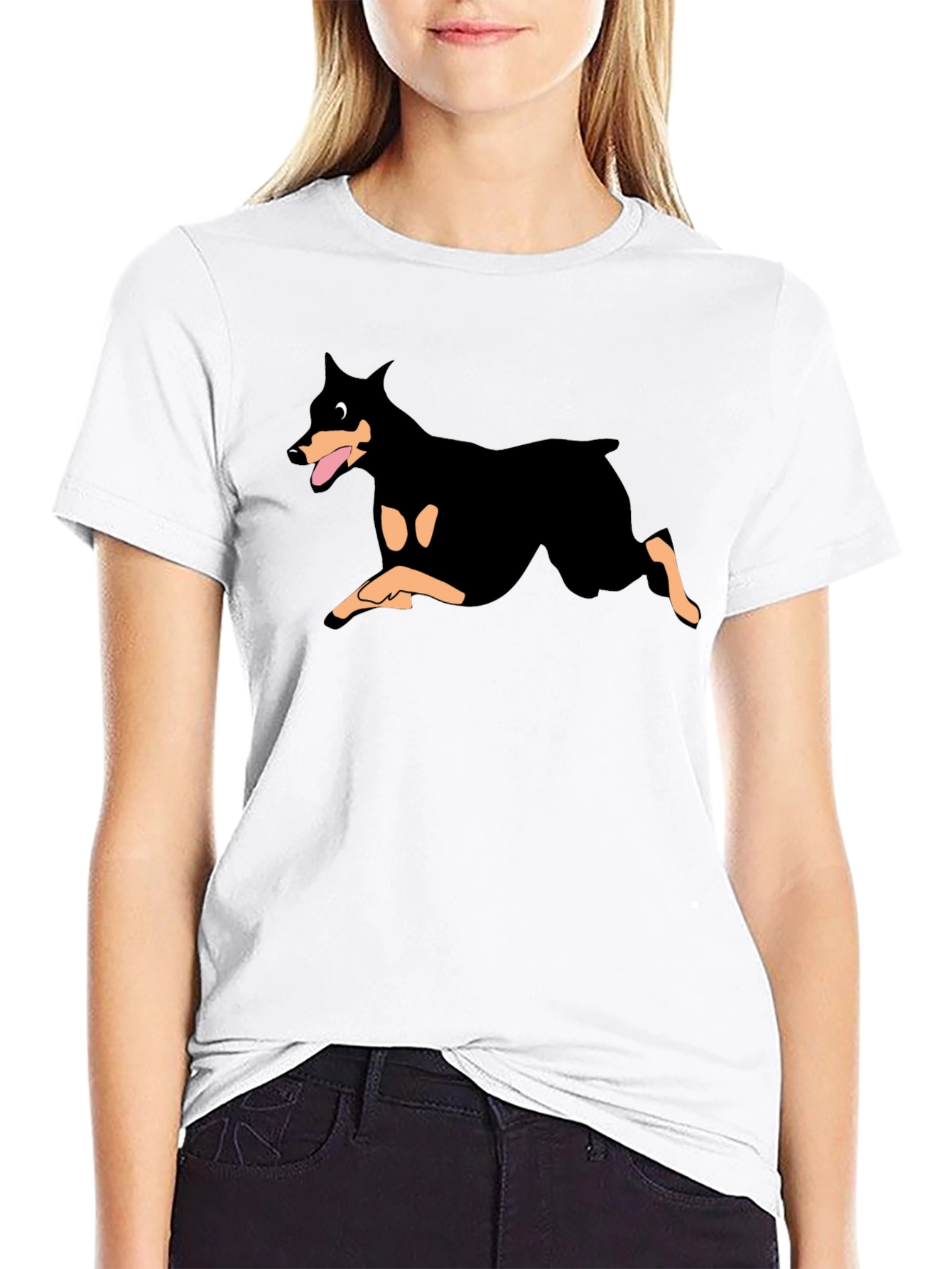 Doberman Graphic Black T-Shirt