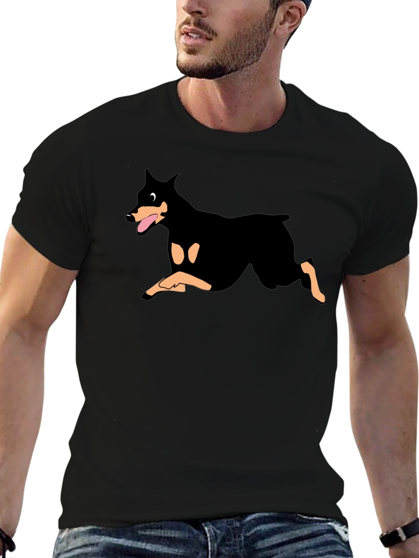 Doberman Graphic Black T-Shirt