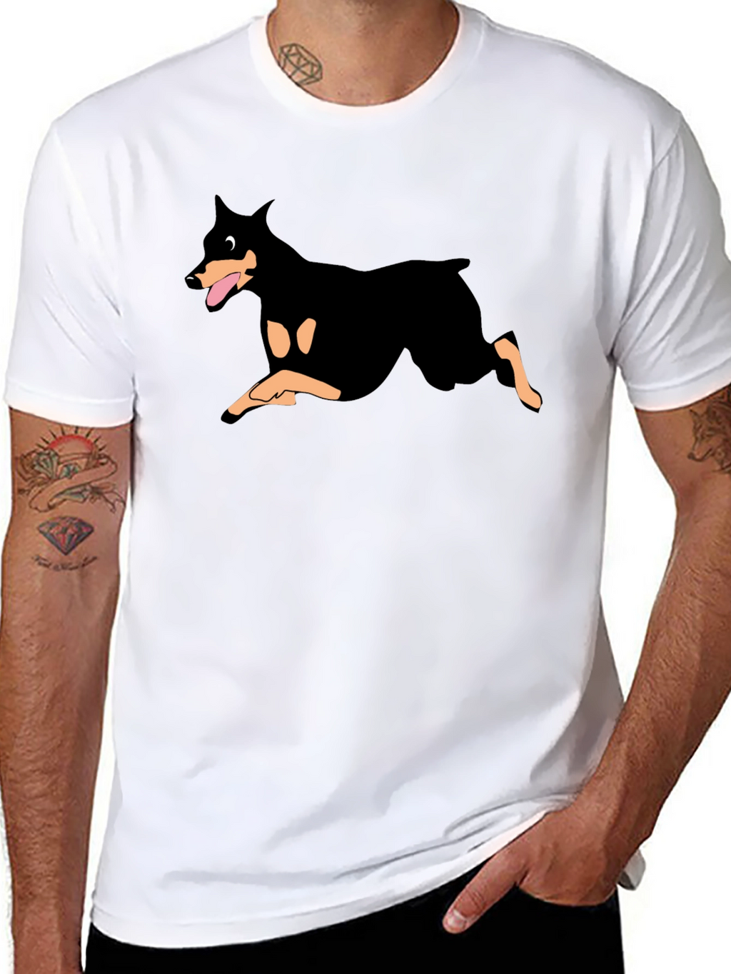 Doberman Graphic Black T-Shirt