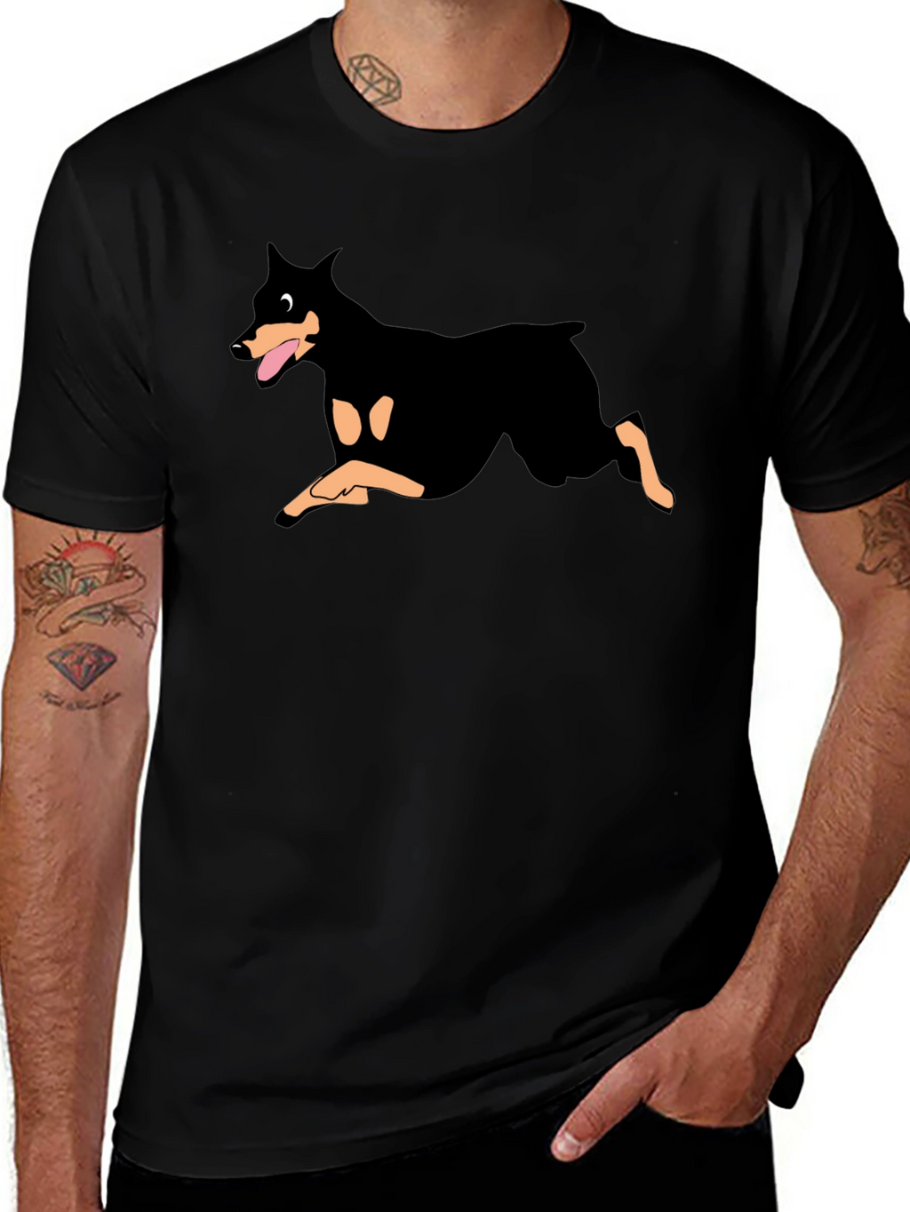 Doberman Graphic Black T-Shirt