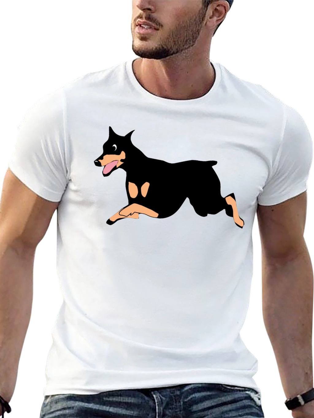 Doberman Graphic Black T-Shirt