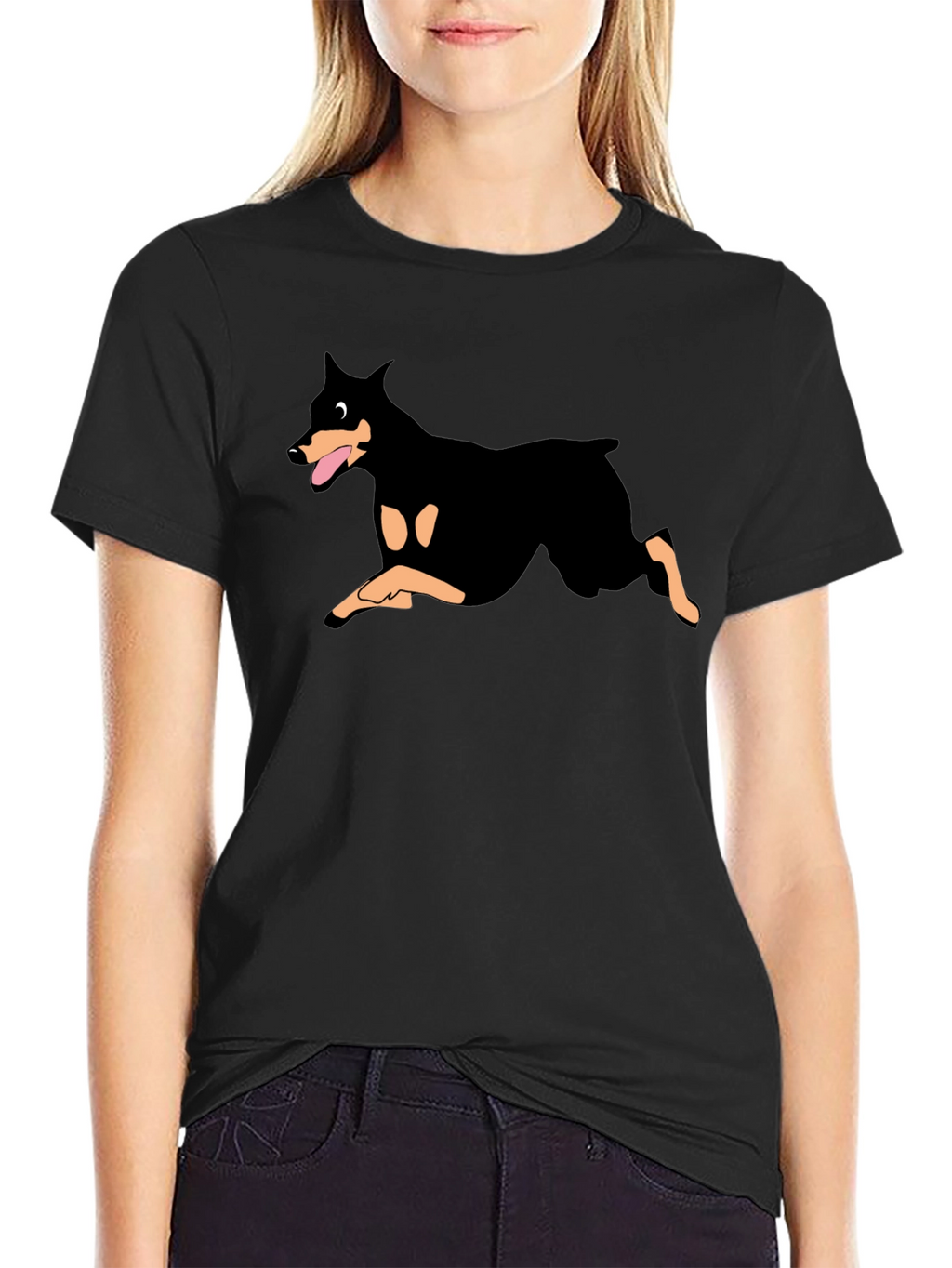 Doberman Graphic Black T-Shirt