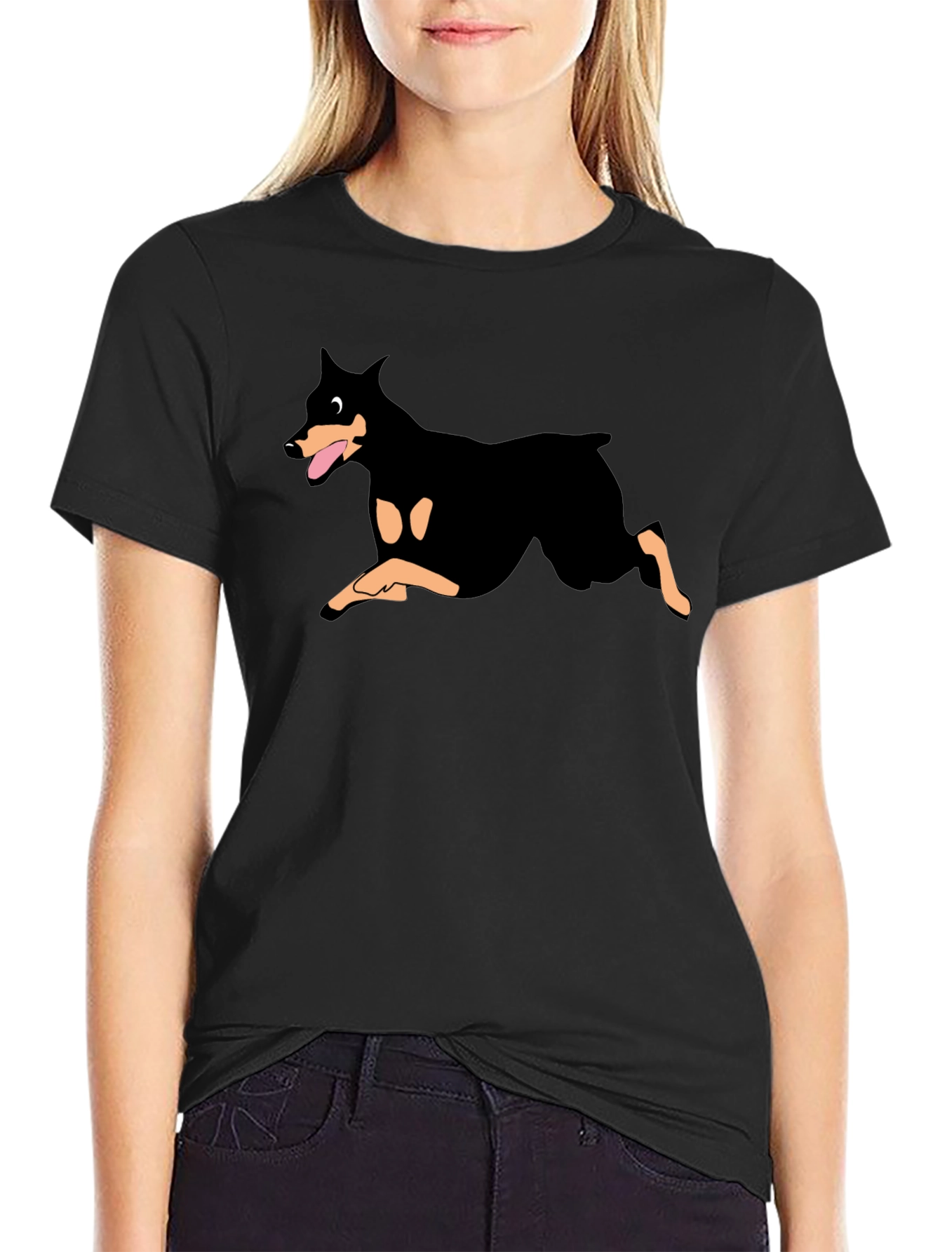 Doberman Graphic Black T-Shirt