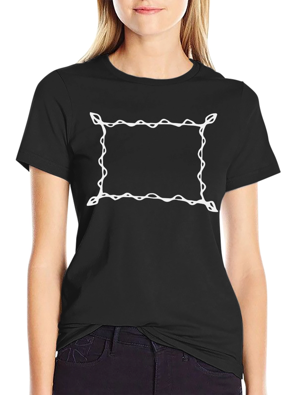 Abstract Frame Graphic Tee - Black