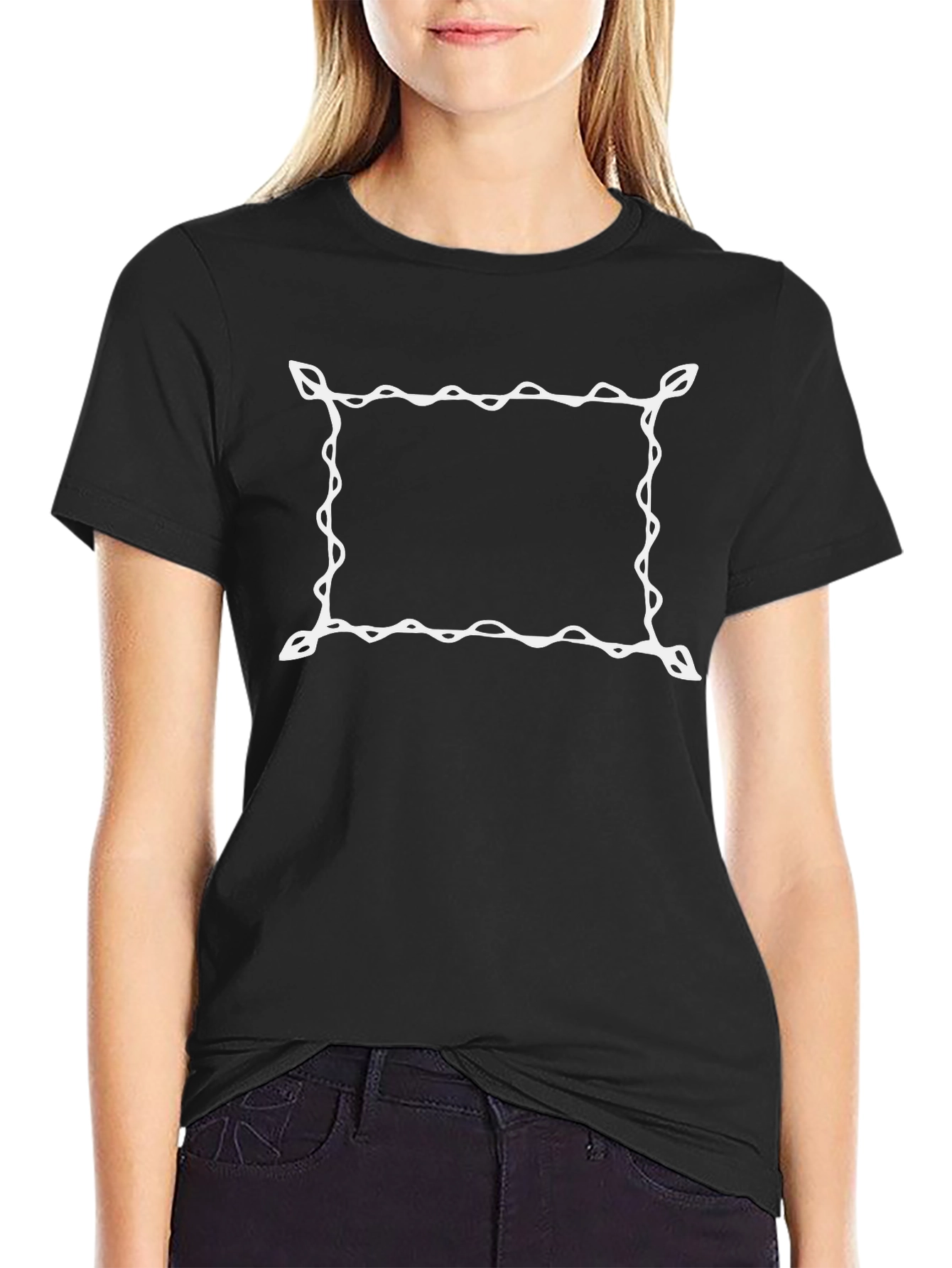 Abstract Frame Graphic Tee - Black