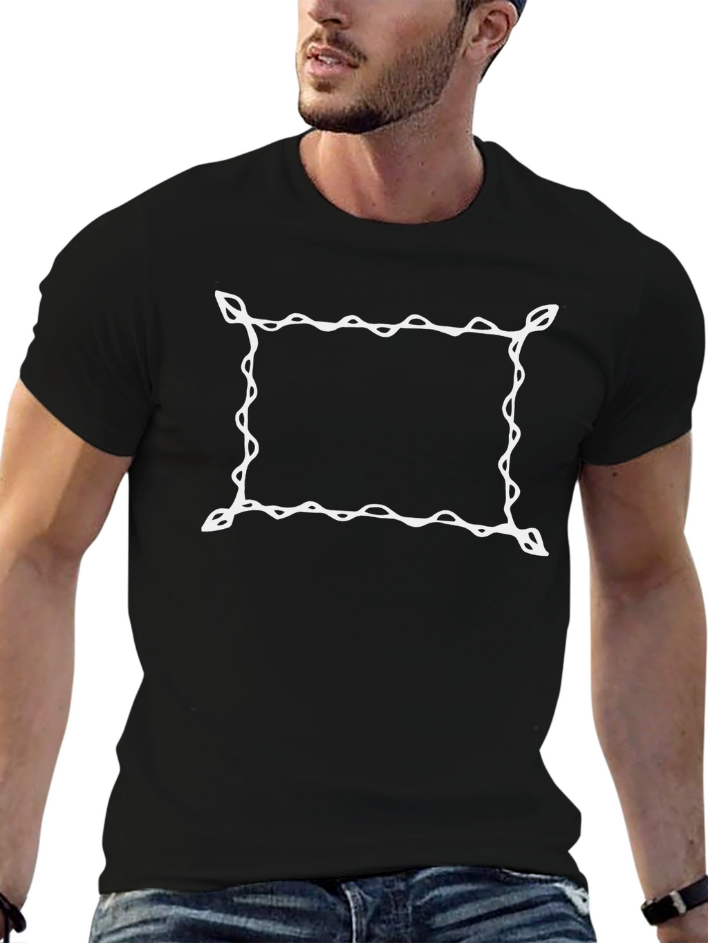 Abstract Frame Graphic Tee - Black