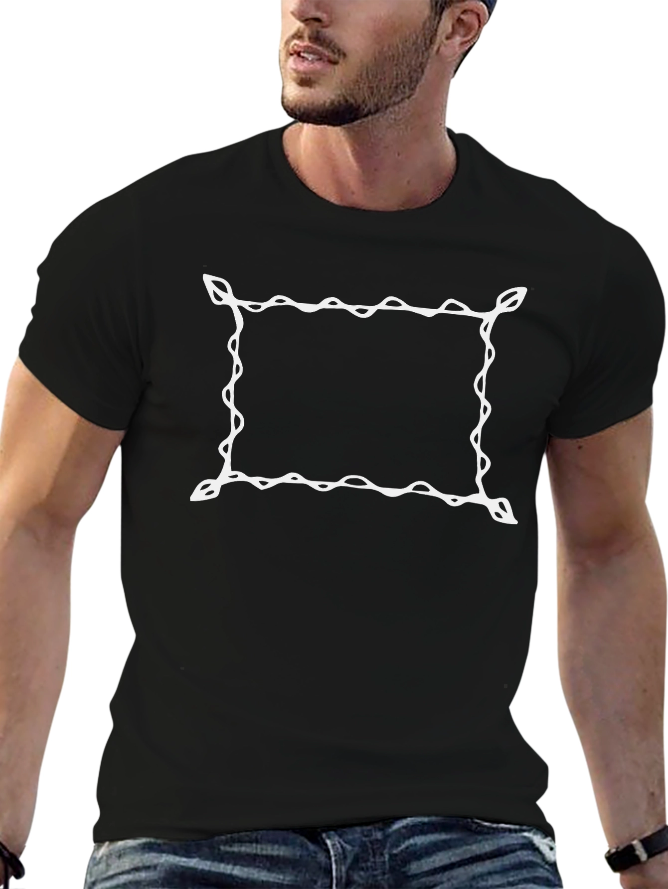 Abstract Frame Graphic Tee - Black