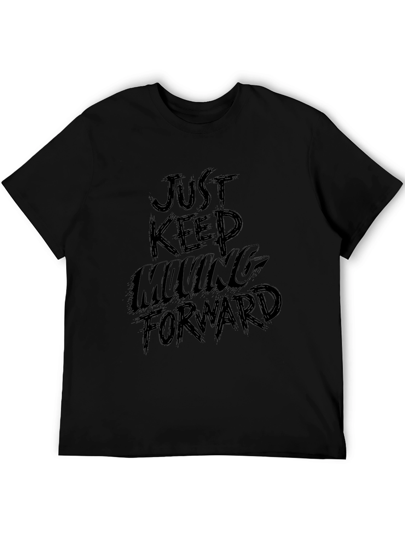 Just Keep Moving Forward Graphic Tee - Black
