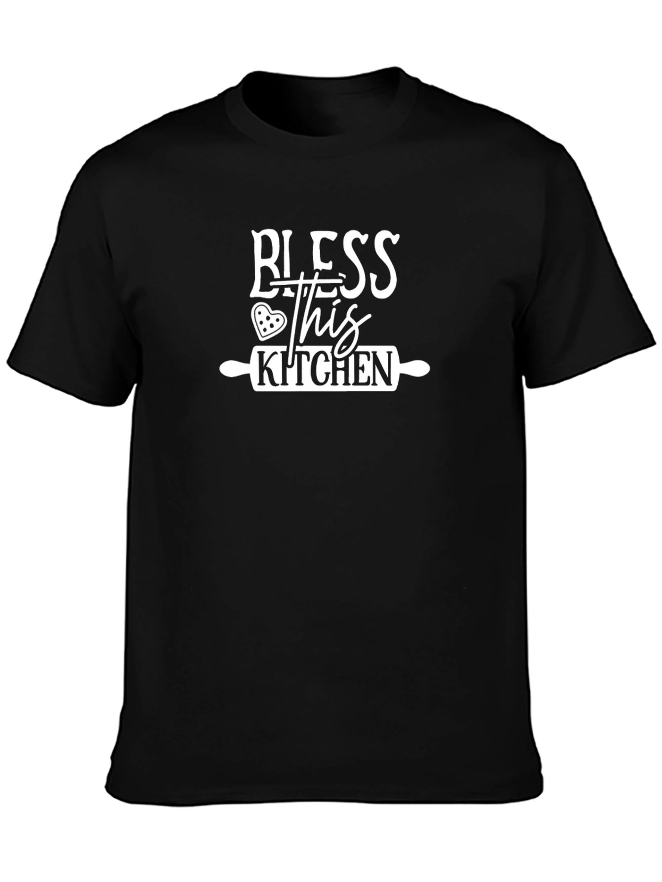 Bless This Kitchen T-Shirt Black Cotton