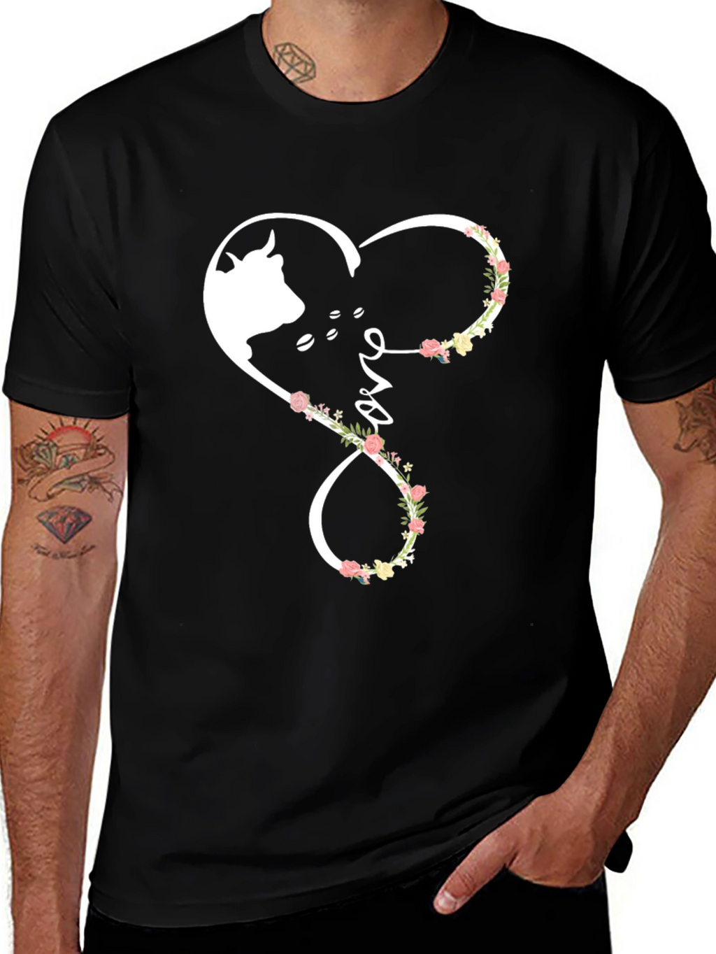 Cow Lover Heart Infinity T-Shirt